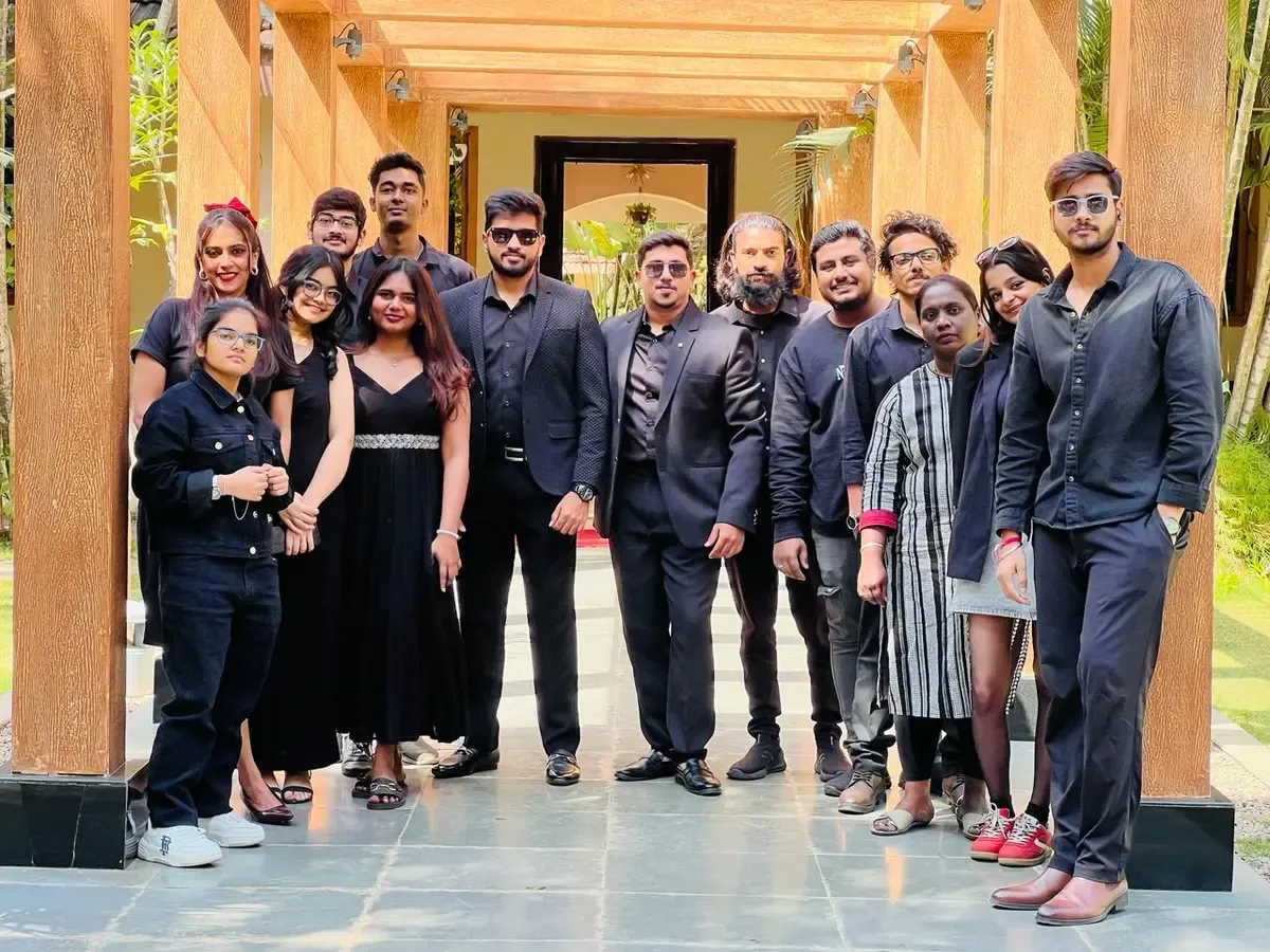 The Scaling Socials team together outside the office