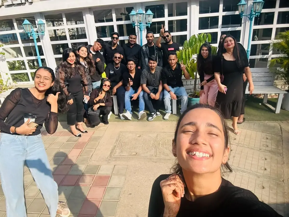 The team outdoors on a team day