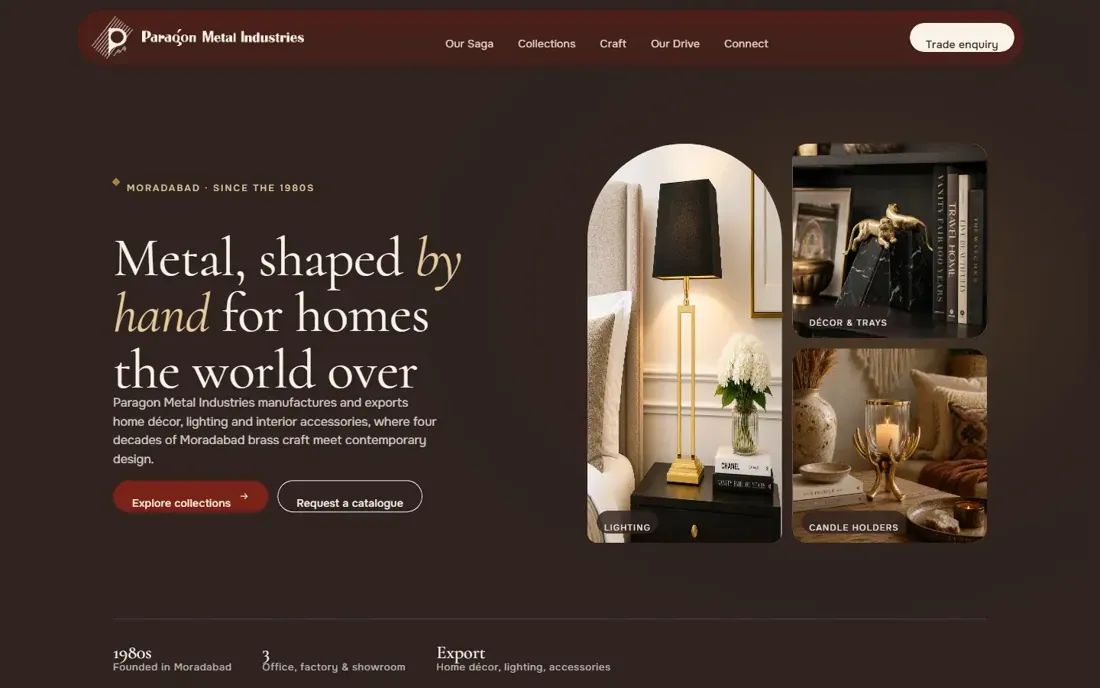 Paragon Metal — a store designed and built by Scaling Socials, desktop view